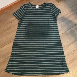 Kaileigh Green Striped Tshirt Dress Medium